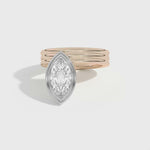 Shahla Karimi Scarpa Marquise Offset Double Bezel Ring 14K Rose Gold