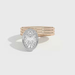 Shahla Karimi Scarpa Oval Offset Double Bezel Ring 14K Rose Gold