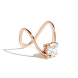 Shahla Karimi Jewelry Zaha Brilliant Deep Curve Ring 14K Rose Gold Side