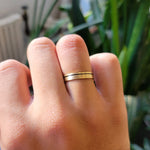 Shahla Karimi Jewelry Every Love 4mm Black Rhodium Groove Band 14K Yellow Gold on Body