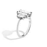 Shahla Karimi Jewelry 3-Stone Baguette Ring 14K White Gold or Platinum Side View