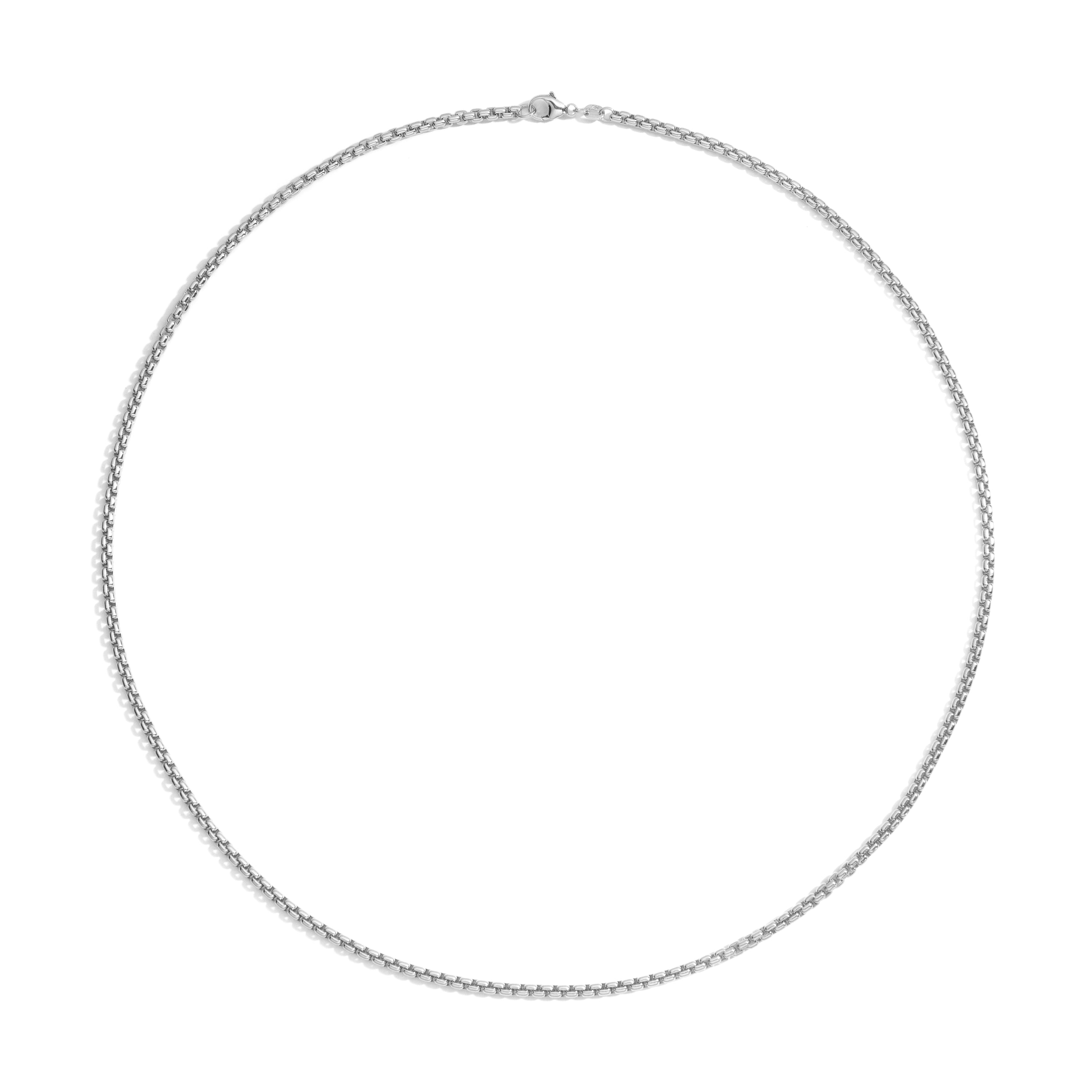 14k white gold box deals chain necklace