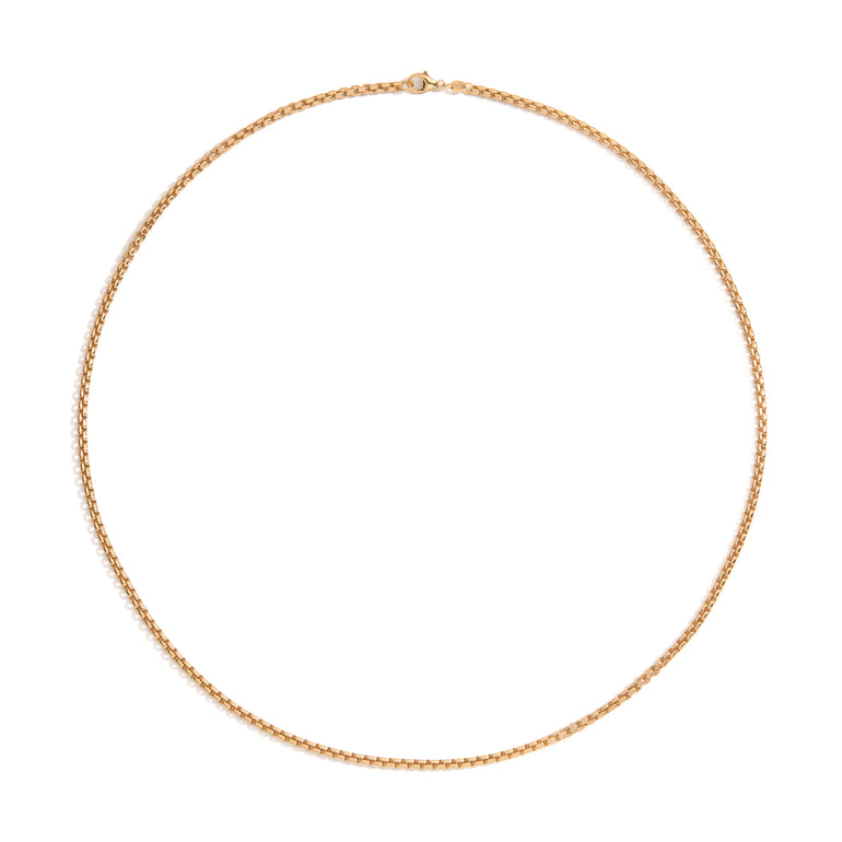 Shahla Karimi 2.7 mm Rounded Box Chain Necklace 14K Yellow Gold