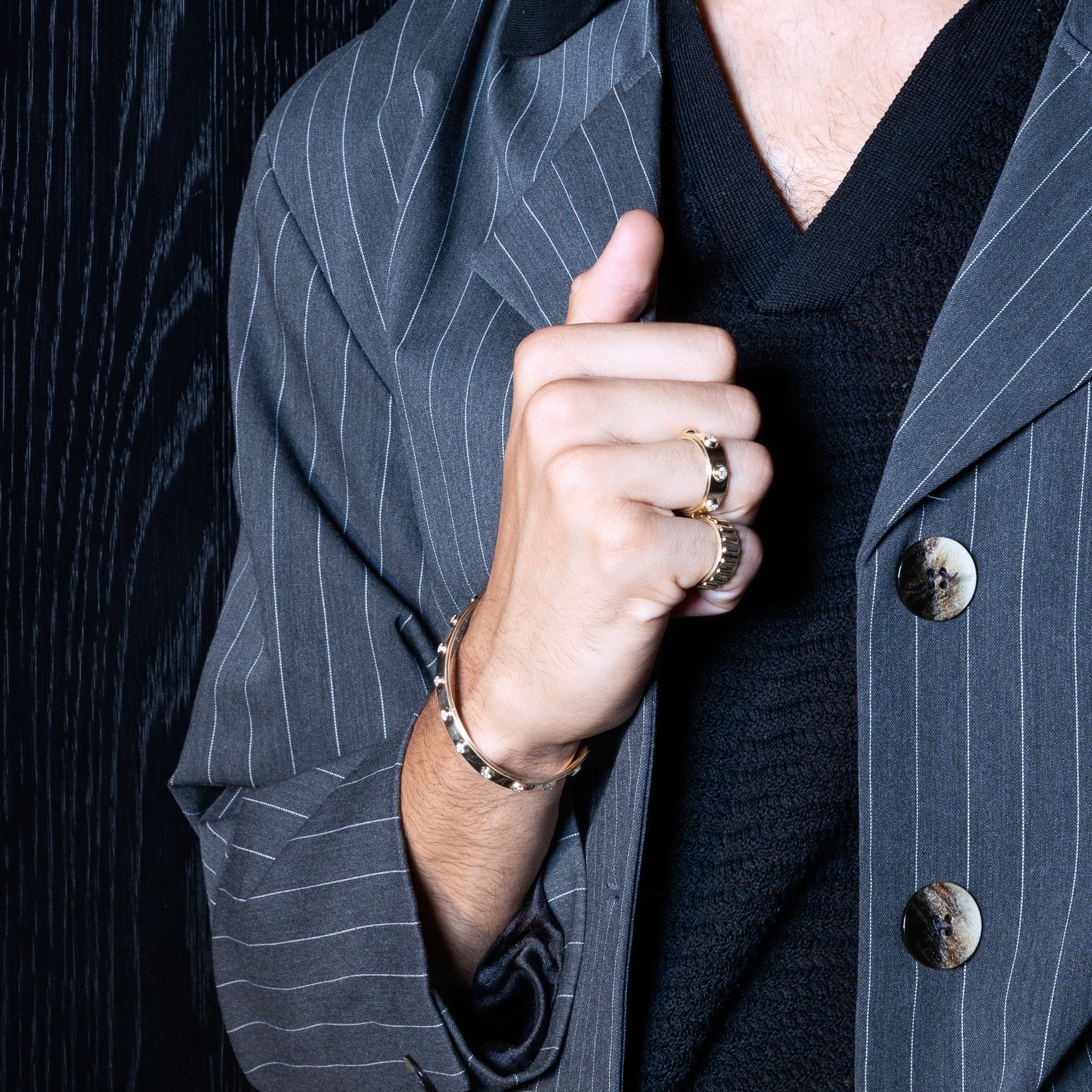 Shahla Karimi Aether X Shahla Rivet Band No.2 14K Yellow Gold