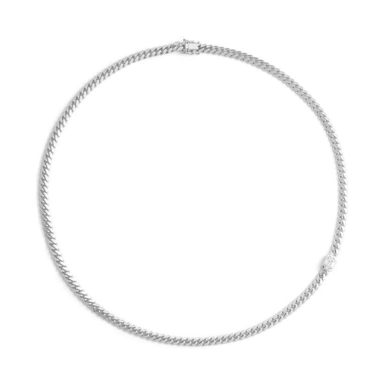 Aether X Shahla Cast Iron Link Necklace 14K White Gold