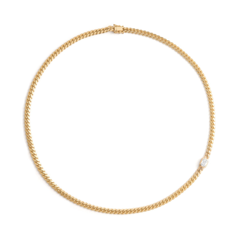 Aether X Shahla Cast Iron Link Necklace 14K Yellow Gold