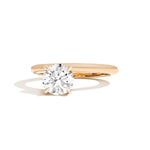 Shahla Karimi Aether X Shahla Round Thin Side Set Rivet Engagement Ring 14K Yellow Gold