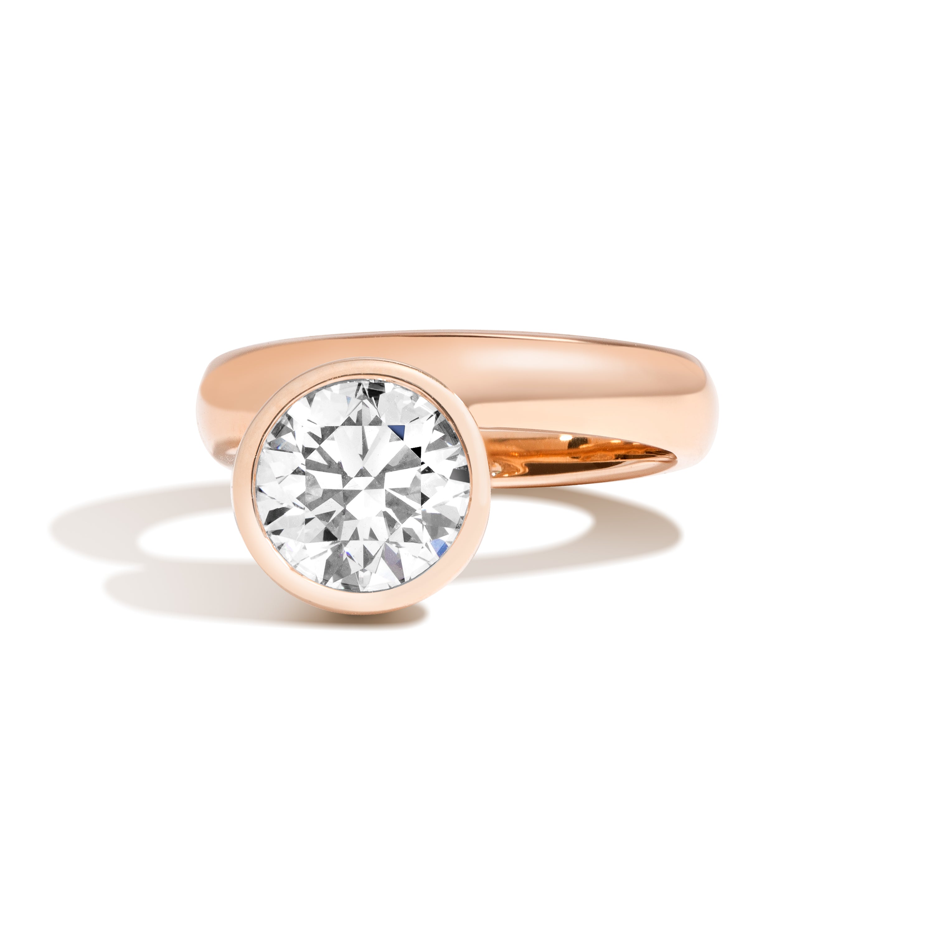 Aether X Shahla Round Wide Side Set Rivet Engagement Ring