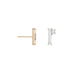 Shahla Karimi Asymmetrical Baguette + Half-Moon Earrings 14K Yellow Gold