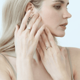 Shahla Karimi Mid-Century Fallingwater Large Baguette Studs 14K Yellow Gold on Model GIF
