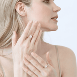 Shahla Karimi Mid-Century Mies Diamond Crawlers 14K Yellow Gold on Model GIF