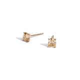 Shahla Karimi Cushion Cut Champagne Diamond Studs 14K Yellow Gold