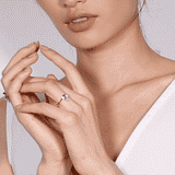 Shahla Karimi Jewelry Diamond Foundry Deco Triangle Eye Ring 14/18K Yellow Gold on Model GIF