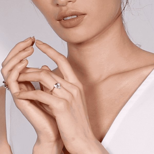 Shahla Karimi Jewelry Diamond Foundry Deco Triangle Eye Ring 14/18K Yellow Gold on Model GIF