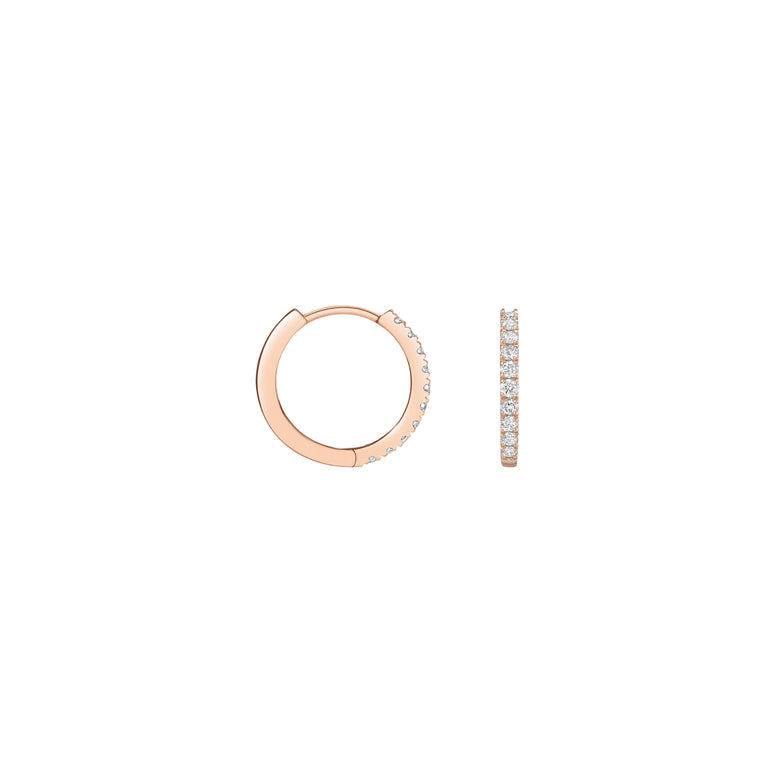 Shahla Karimi Diamond Hoop Earrings 14mm 14K Rose Gold