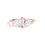 Shahla Karimi Double Keystone Ring 14K Rose Gold