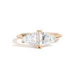Shahla Karimi Double Keystone Ring 14K Yellow Gold