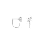 Shahla Karimi Diamond Emerald-Cut Claw Earrings 14K White Gold