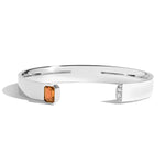 Shahla Karimi Citrine Emerald Cut Cuff w/ Pavé 14K White Gold or Platinum