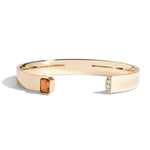 Shahla Karimi Citrine Emerald Cut Cuff w/ Pavé 14/18K Yellow Gold