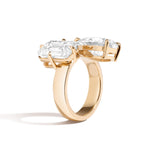 Shahla Karimi Emerald + Pear Wide Offset Gap Ring 14K Yellow Gold