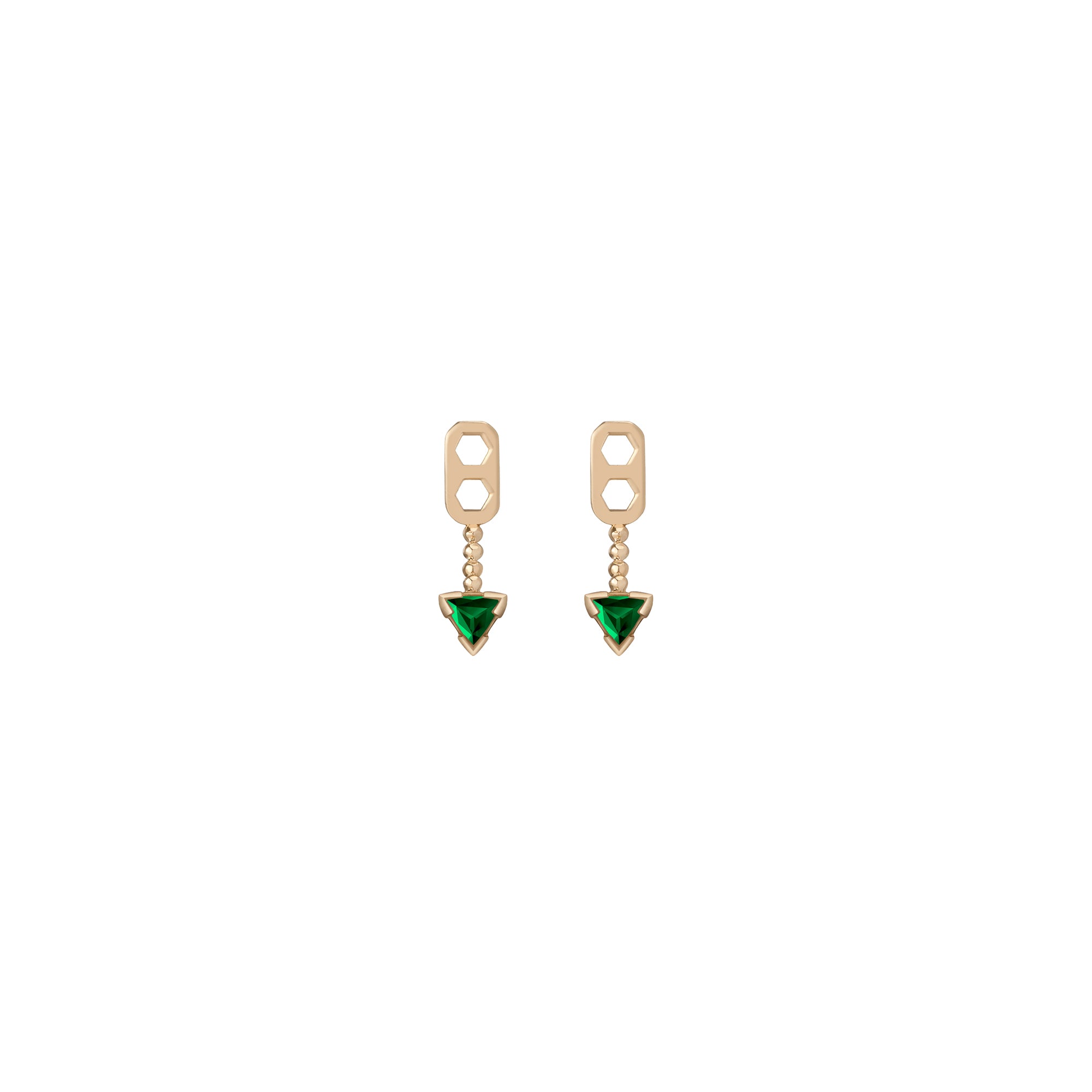 Shahla Karimi 14K Yellow Gold Birthstone Ear Jackets in Emerald