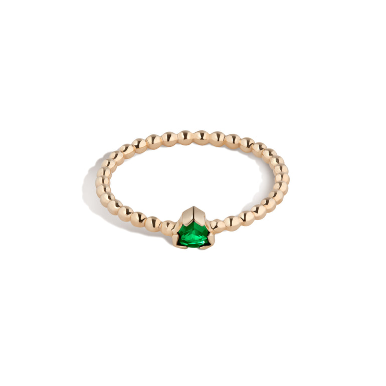 Shahla Karimi 14K Yellow Gold Birthstone Ring No.3 in Emerald