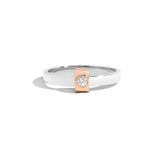 Shahla Karimi Joon Signature 3MM Platinum Band with Round Diamond Wrap 14K Rose Gold