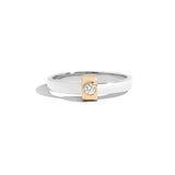 Shahla Karimi Joon Signature 3MM Platinum Band with Round Diamond Wrap 14K Yellow Gold