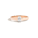 Shahla Karimi Joon Signature 3MM 14K Rose Gold Band with Round Diamond Platinum Wrap