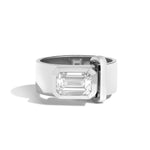 Shahla Karimi JOON Bezel Set Emerald Band Platinum