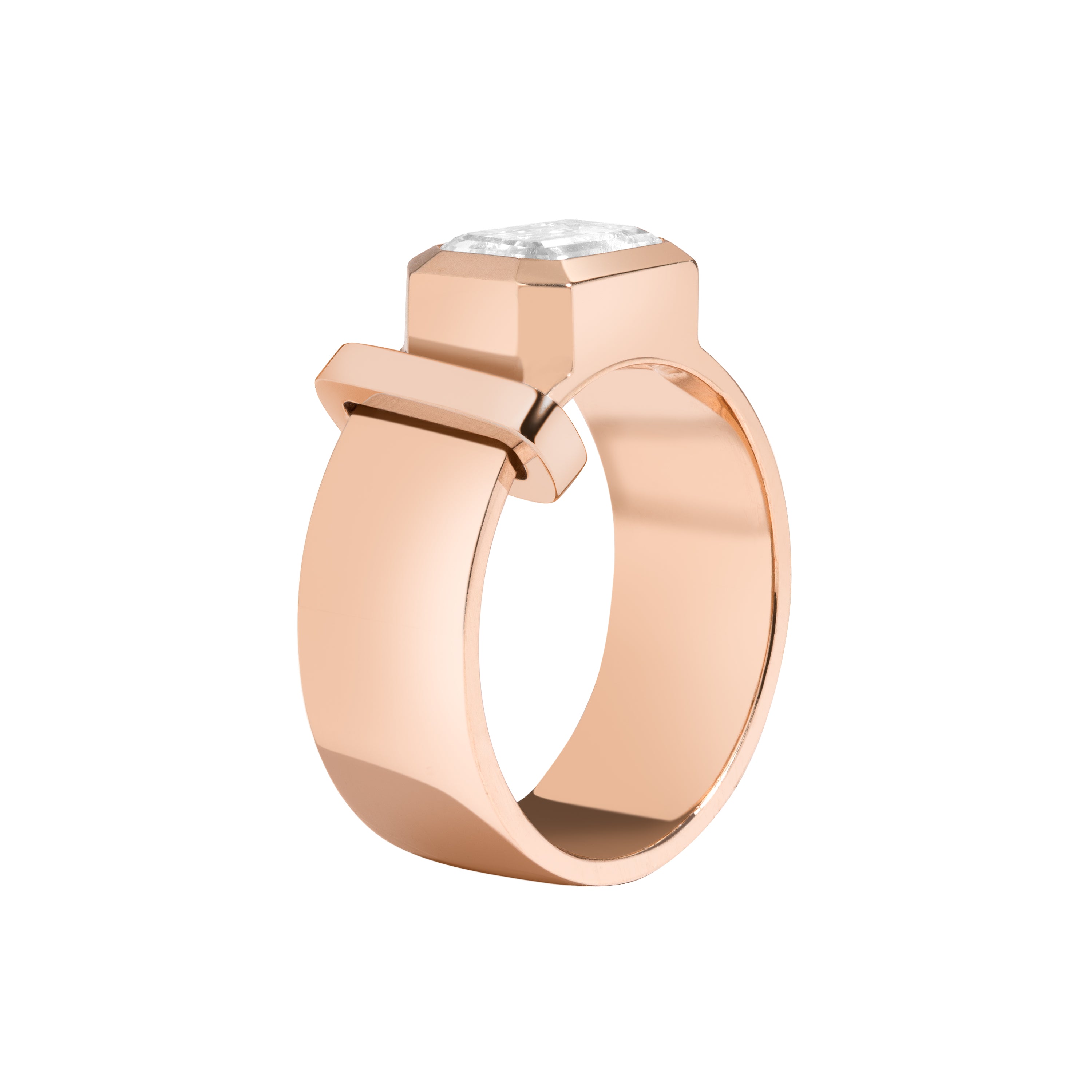 Shahla Karimi JOON Bezel Set Emerald Band 14K Rose Gold