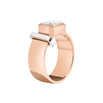 Shahla Karimi JOON Bezel Set Emerald 14K Rose Gold Band With Platinum Wrap