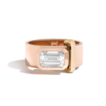Shahla Karimi JOON Bezel Set Emerald 14K Rose Gold Band With 14K Yellow Gold Wrap