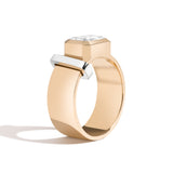 Shahla Karimi JOON Bezel Set Emerald Band 14K Yellow Gold With Platinum Wrap