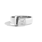 Shahla Karimi Joon Bezel Set Trapezoid Platinum Band With Wrap