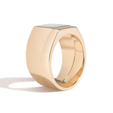 Shahla Karimi JOON Platinum Inlay Signet Ring Set 14K Yellow Gold