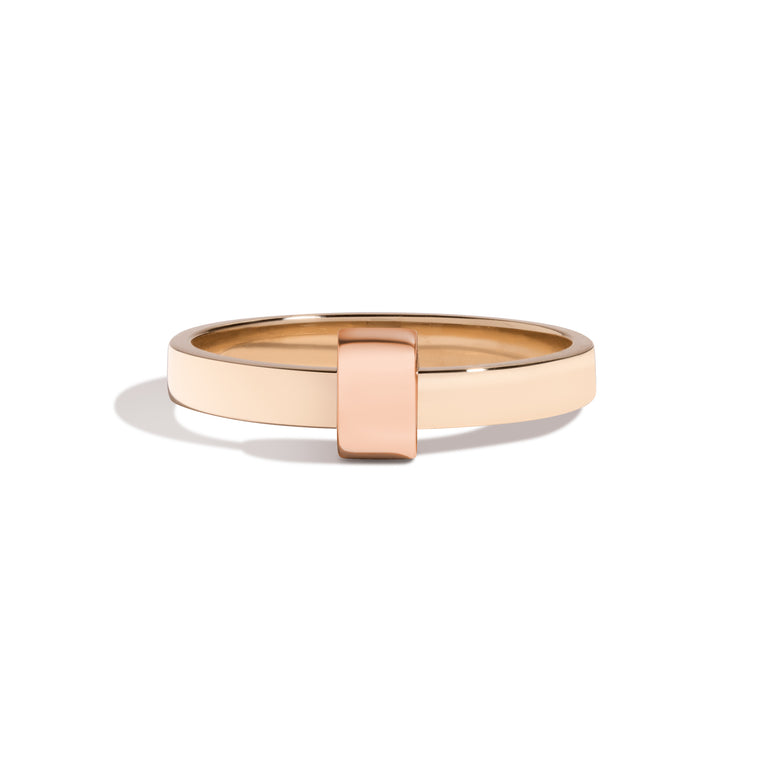Shahla Karimi Joon Signature 14K Yellow Gold 3mm Band With 14K Rose Gold Wrap