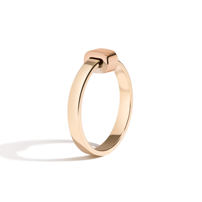 Shahla Karimi Joon Signature 14K Yellow Gold 3mm Band With 14K Rose Gold Wrap