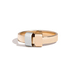 Shahla Karimi Joon Signature 4mm 14K Yellow Gold Band With 2 14K Yellow Gold and Platinum Wraps