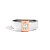 Shahla Karimi Signature Platinum 6mm Band With Oval 14K Rose Gold Wrap