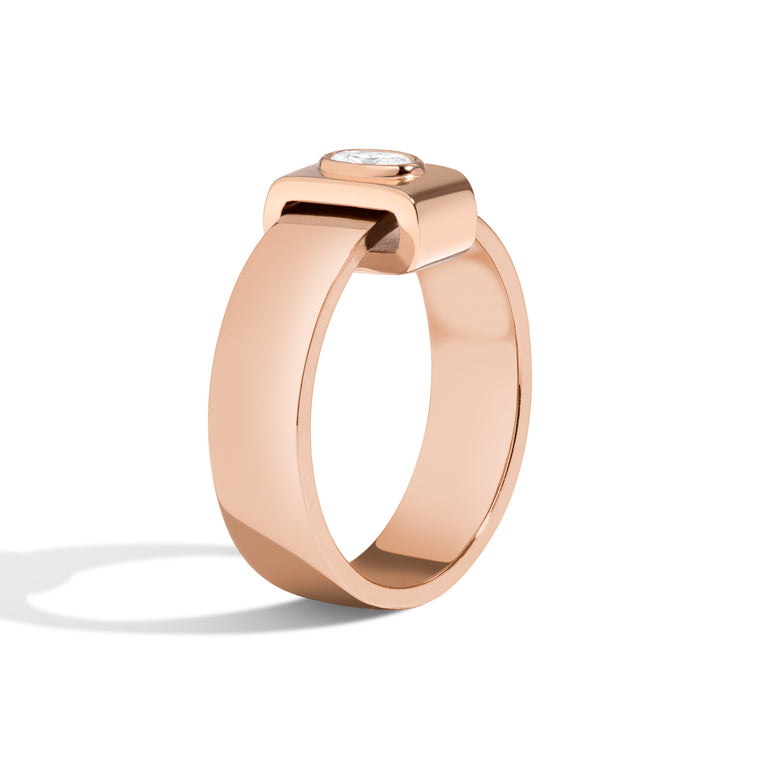 Shahla Karimi Signature 14K Rose Gold 6mm Band With Oval Wrap