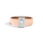 Shahla Karimi Signature 14K Rose Gold 6mm Band With Oval Platinum Wrap