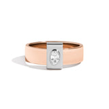 Shahla Karimi Signature 14K Rose Gold 6mm Band With Oval Platinum Wrap