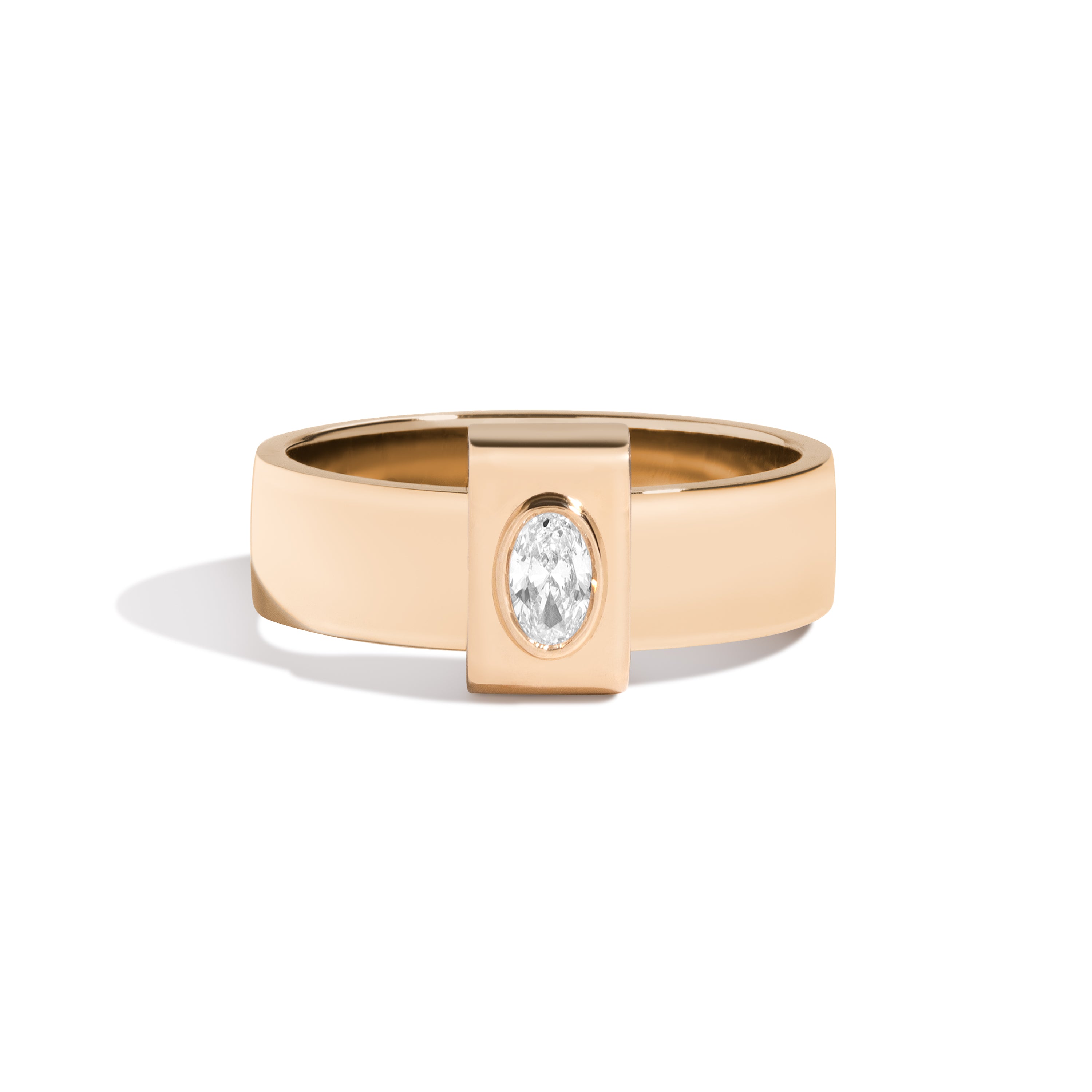Shahla Karimi Signature 14K Yellow Gold 6mm Band With Oval Wrap