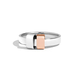 Shahla Karimi Joon Signature 4mm Platinum Band With 2 14K Rose Gold and Platinum Wraps