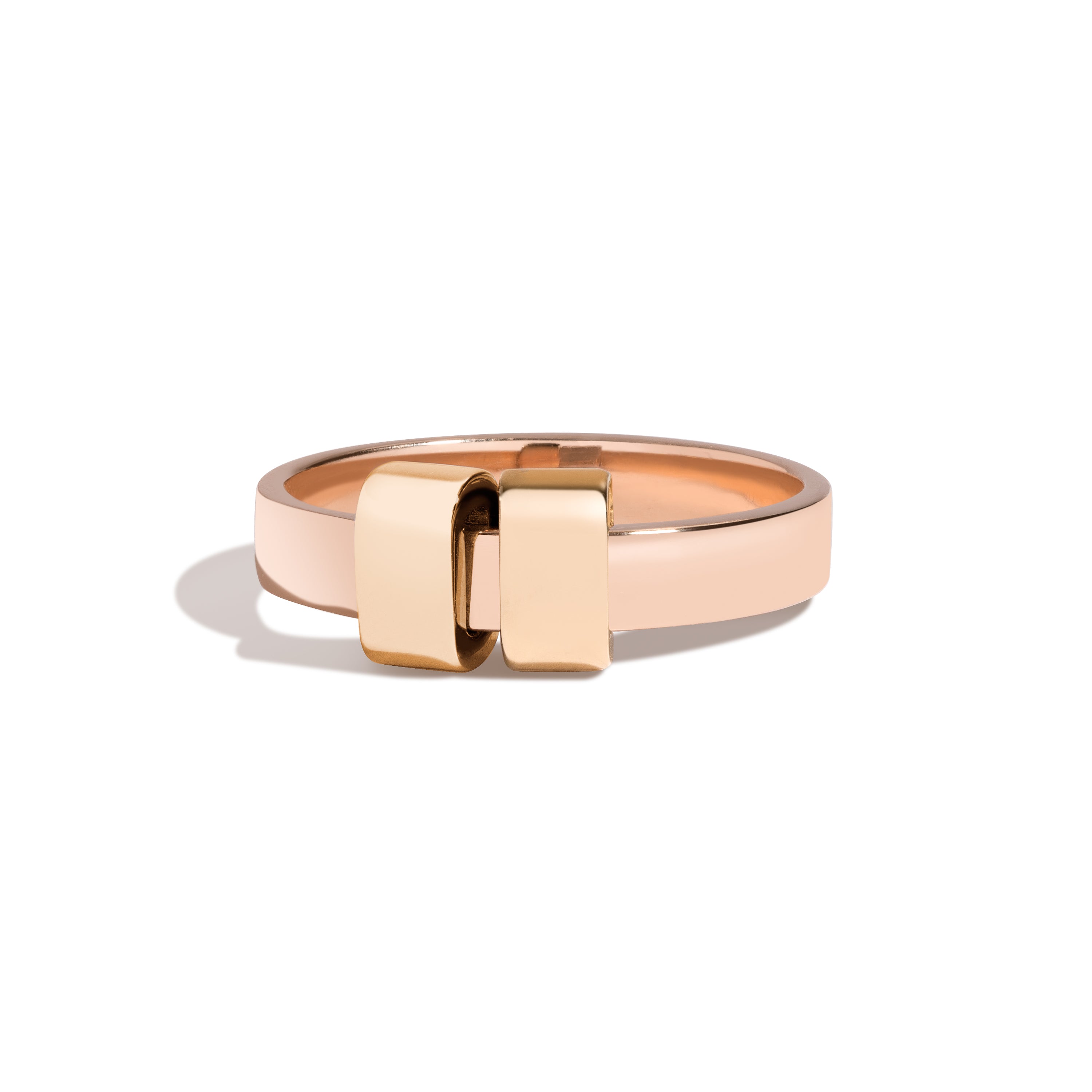 Shahla Karimi Joon Signature 4mm 14K Rose Gold Band With 2 14K Yellow Gold Wraps
