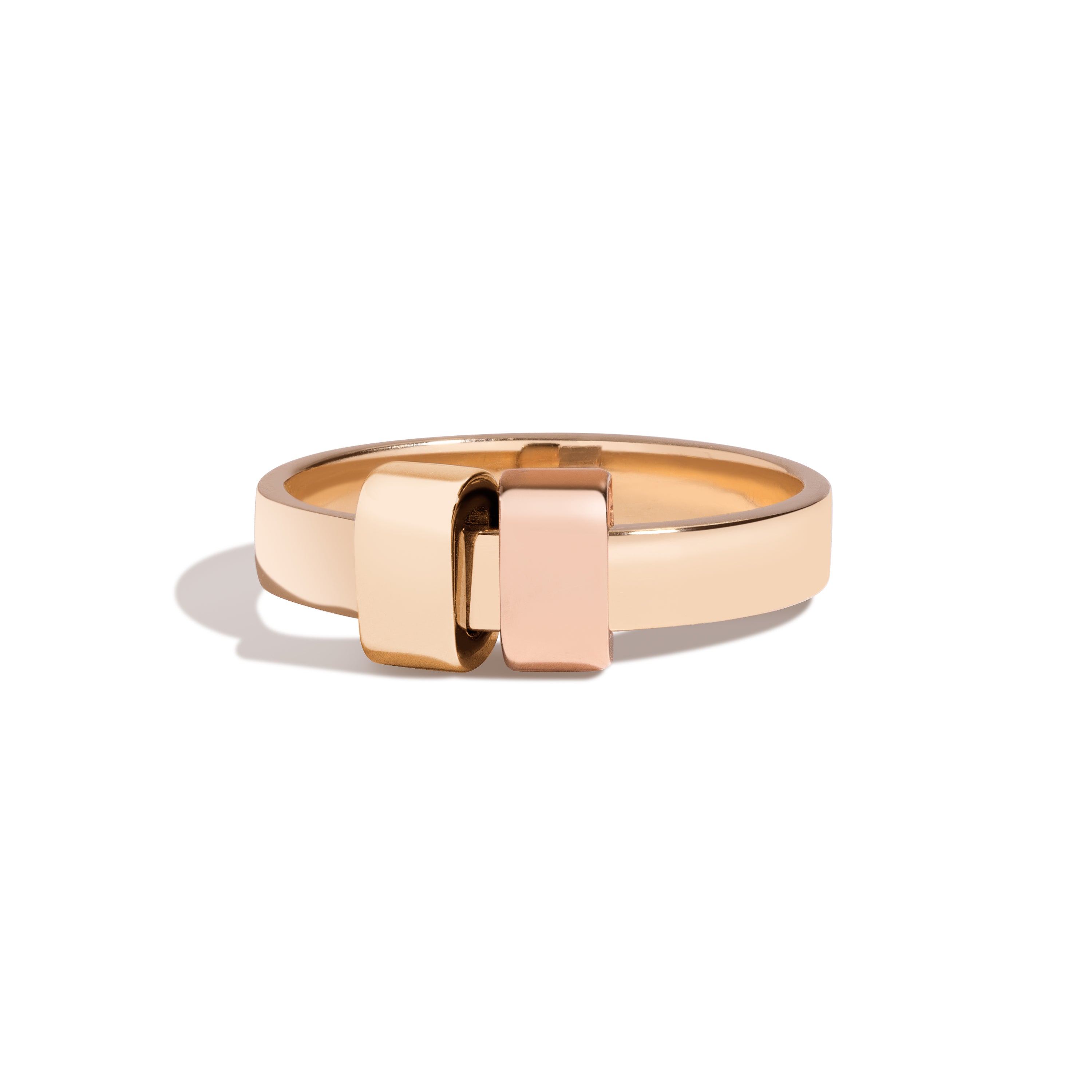 Shahla Karimi Joon Signature 4mm 14K Yellow Gold Band With 2 14K Yellow Gold and 14K Rose Gold  Wraps