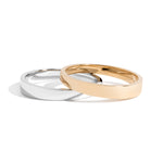 Shahla Karimi Joon Slant Ring Set 14K Yellow Gold and Platinum