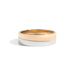 Shahla Karimi Joon Slant Ring Set 14K Yellow Gold and Platinum